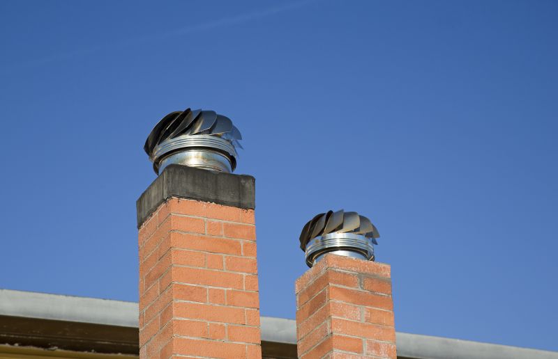 Multiple Chimney Caps on a Roof
